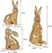 3 Pack Easter Bunny Figurines Decor, Mini Resin Golden Bunnies Spring Sculpture Tabletop Ornament